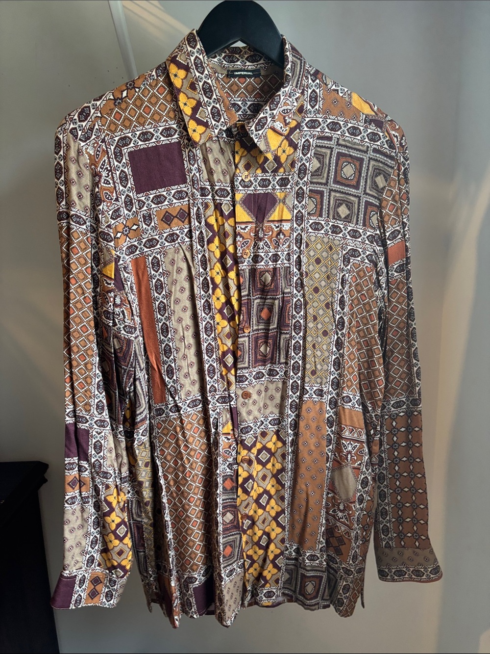 IMPERIAL Made in Italy - 100% viscose vintage 70’s patchwork - L